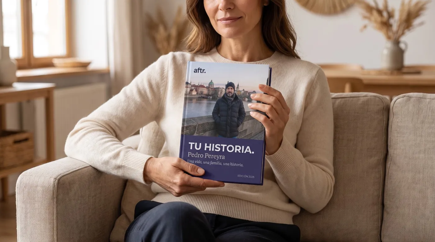 A woman holding the printed book of her story